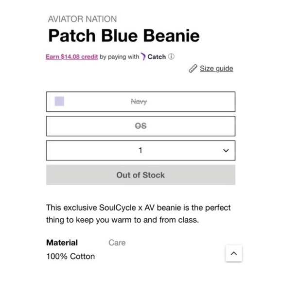 NWOT Aviator Nation × Soulcycle Patch
Blue Beanie Unisex - Picture 4 of 7